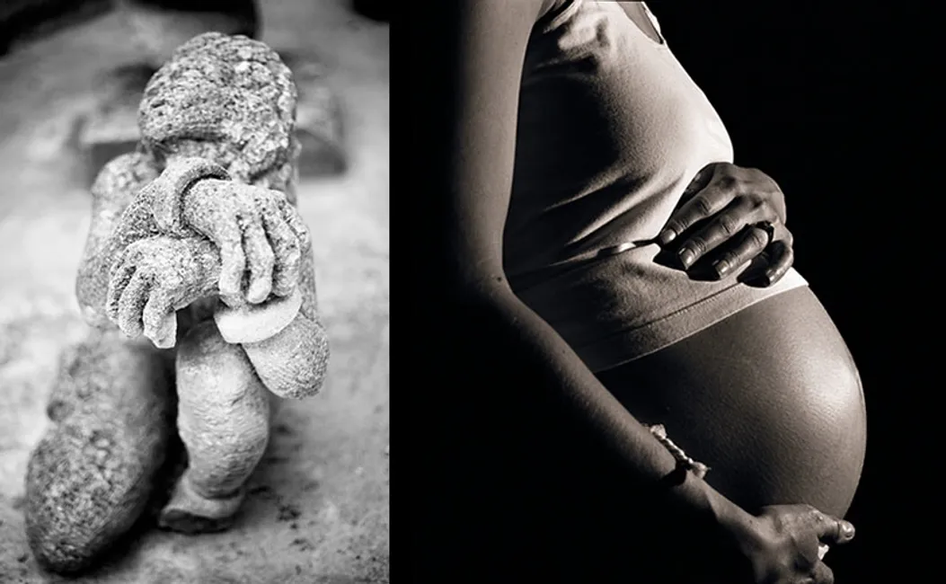 l: cenotaph #2 / r: pregnant hands