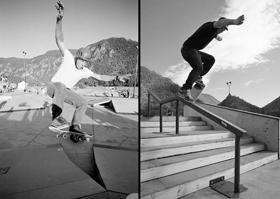 l: matt smed kickflip alley-oop / r: ?? gap to crook