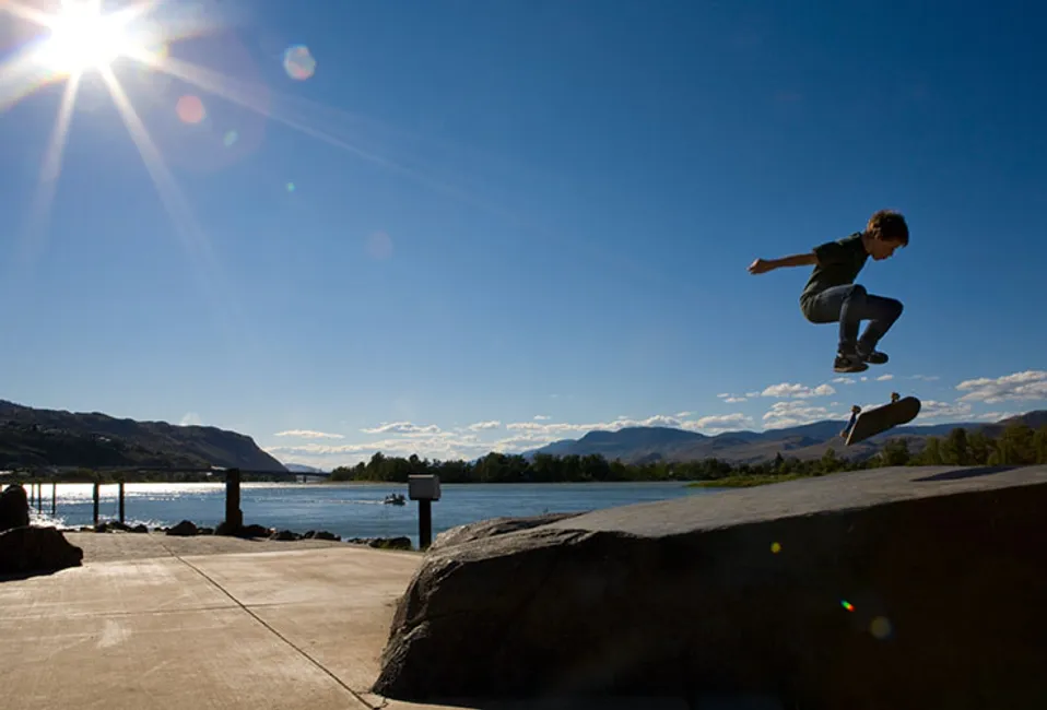 josh kickflip on the rock